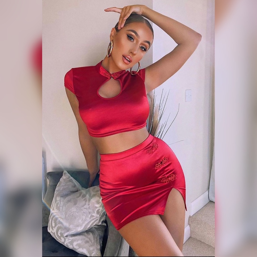Oriental Red Two Piece Set